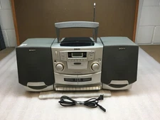 SONY CFD-ZW755 Boombox Stereo SystemCD-Dual Cassette and AM-FM Radio NO REMOTE
