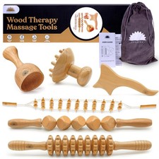Wood Therapy Massage Tools 6-in-1, Lymphatic Drainage Massager, Maderoterapia...