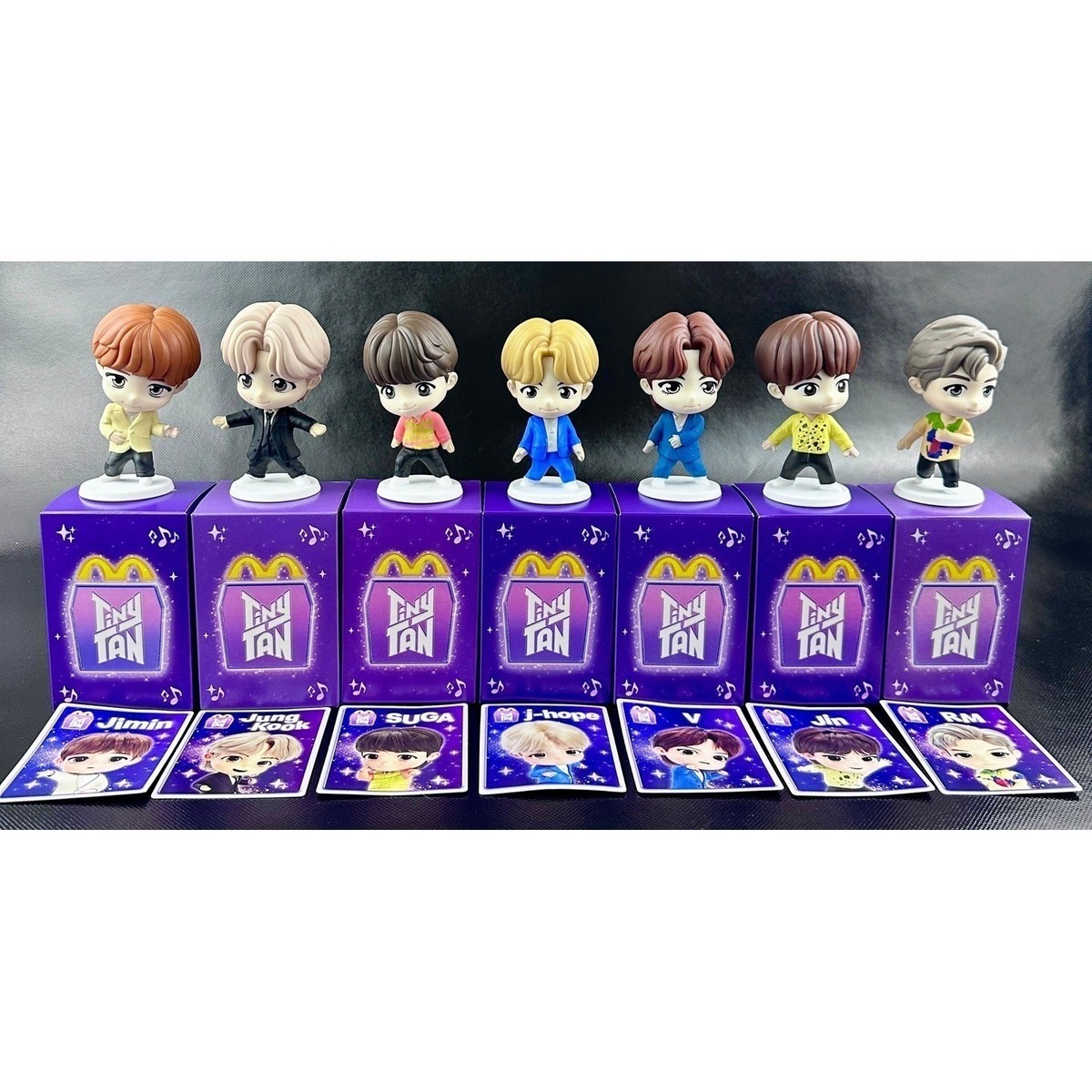 BTS TinyTAN McDonalds Happy Meal Figure Full Set of 7 with Boxes