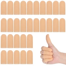 30 PCS Gel Finger Cots, Silicone Finger Protectors, Rubber Finger Covers for Dry