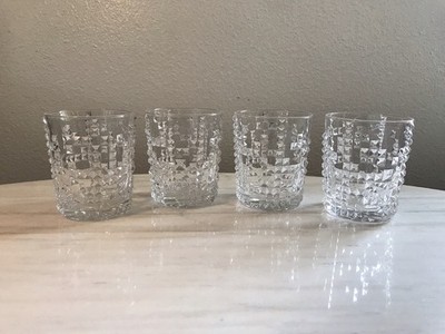 Whisky Glasses Nachtmann Punk Tumblers Clear Raised Diamond Pattern SET of 4