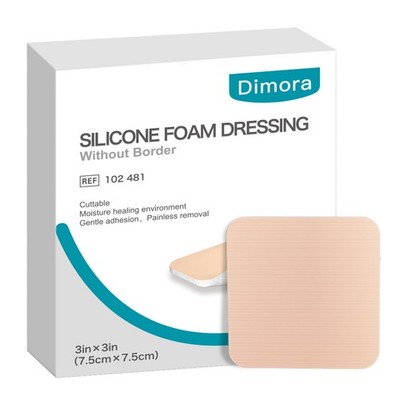 Dimora Silicone Foam Dressing Without Border 10 Pack- 3''x 3 x 3 Inch(10 PCS)