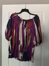 Women’s Vintage Colorful Silk Blouse Size 14 Made In USA
