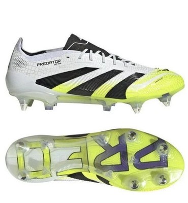 NEW Sz 13 Men's Adidas Predator Elite SG JI1067 White Green Soccer Cleats