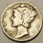 1931 D Mercury Dime F-VF  Actual Coin Pictured- Not Cleaned, Polished or Dipped