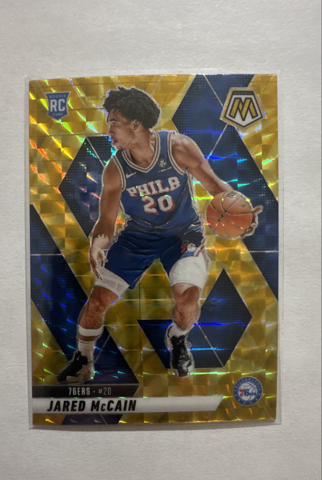 2024-25 Panini Mosaic - Rookies Jared McCain #228 Reactive Yellow Mosaic Prizm