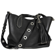 Michael Kors Brooklyn Large Satchel | Borsa a mano da donna in pelle nero/argento