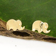 14k Yellow Gold Elephant Studs/Stud Earrings
