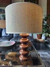Vintage 1970s Doulton Sheerlite 5 Hoop Table Lamp In Brown - Rewired - PAT Test
