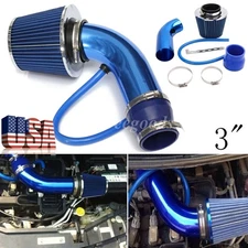 Car Cold Air Intake Filter Induction Kit 3" Pipe Aluminum Power Flow Hose System