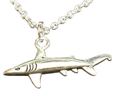 Tiger Shark Charm Tibetan Silver with 18'' Necklace H1