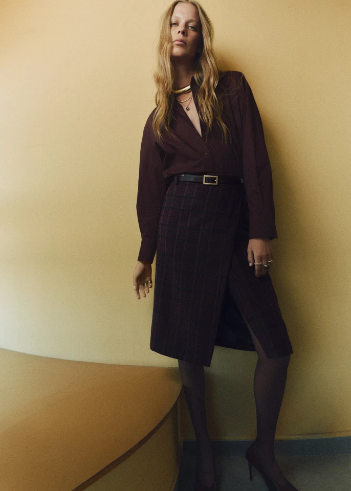 NUEVA MANGA Camisa Popelina Grande MARRÓN TALLA S/100% AUTÉNTICA Foto 3 de 4