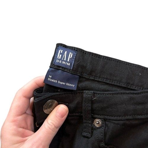 GAP girls NWT black Stretch Super Skinny pants size 14 - Picture 4 of 6