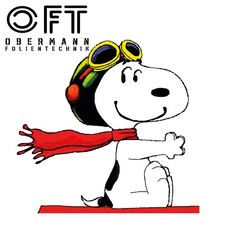 Snoopy Fährt Digitaldruck Aufkleber Kontourgeschnitten Folie 10 cm x 10 cm