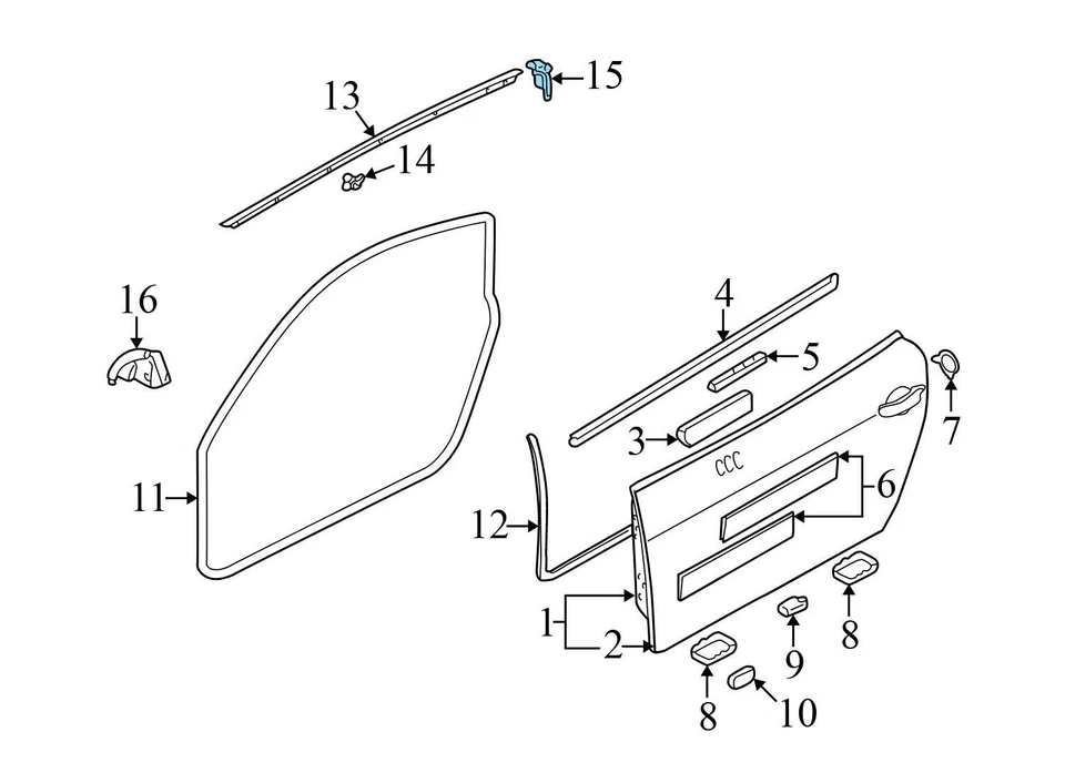 AUDI TT QUATTRO 1999-2006 - MOLDURA/SELLO PUERTA DELANTERA DERECHA 8N0837712C Foto 3 de 4