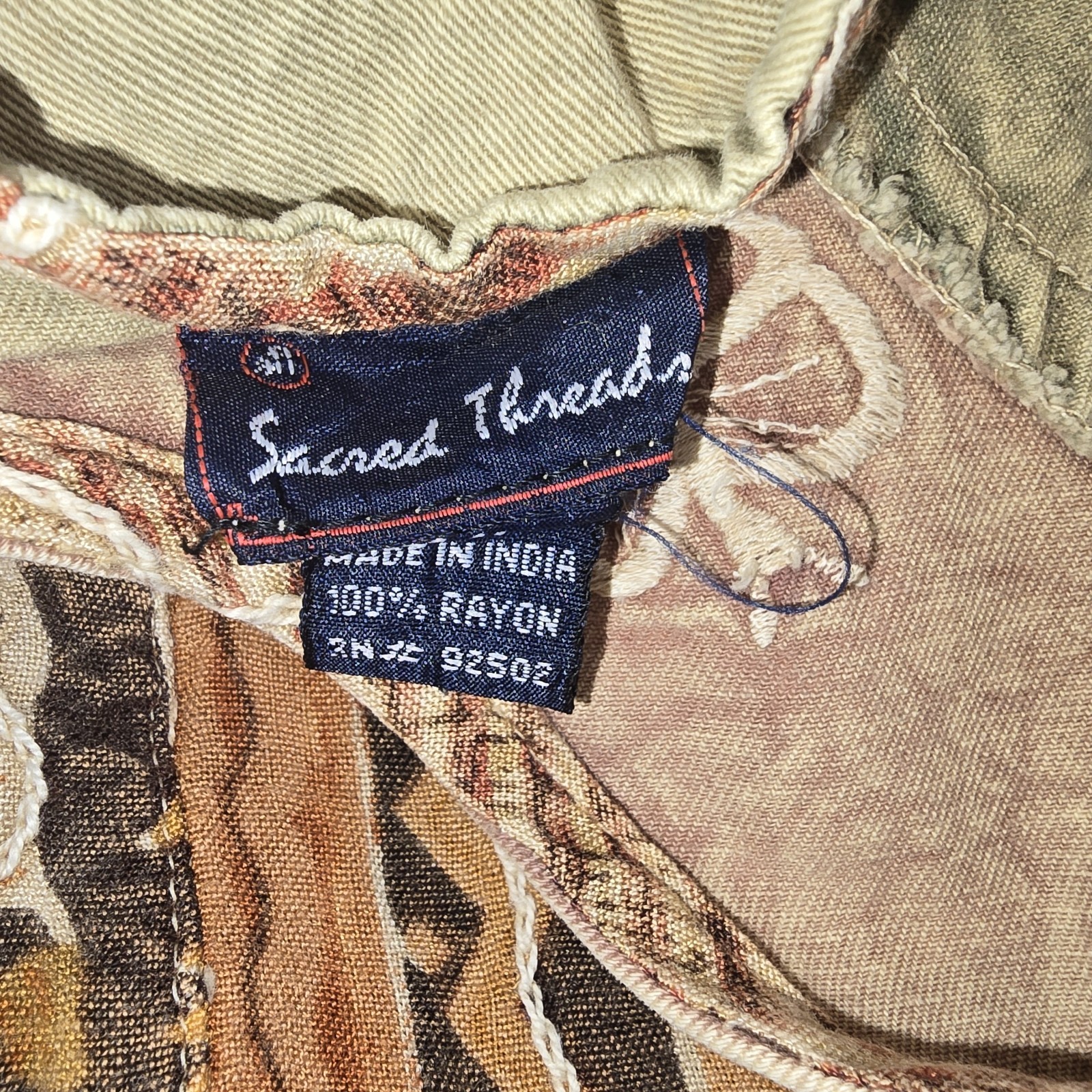Sacred Threads Embroidered Brown Patchwork Butter… - image 11