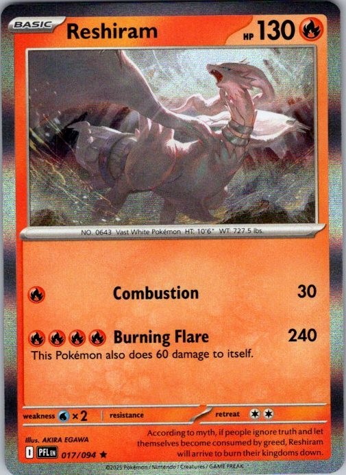 Reshiram 017/094 Me02: Phantasmal Flames Holo