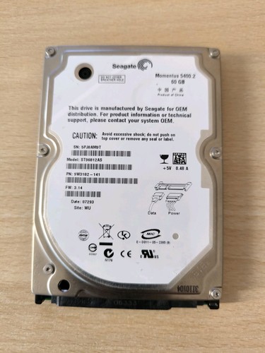 Festplatte Seagate Momentus 60 GB SATA 2.5 Zoll  ST96812AS 5400 RPM