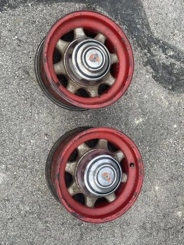 General Jumbo Artillery Wheels Hubcaps 1930s Accessory 5x5.5 Ford IH Vtg Set Of4
