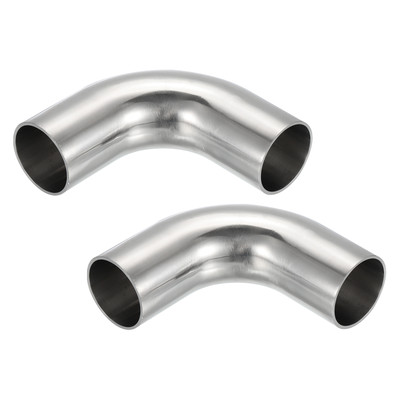 2pcs 90 Degree Mandrel Bend Elbow 1 1/4in OD Steel Exhaust Elbow