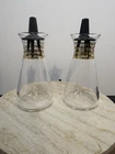 Vintage Pyrex Glass Shakers with Gold Accents
