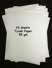 Tyvek A4 55gm - Pack of 10 sheets Tyvek Paper