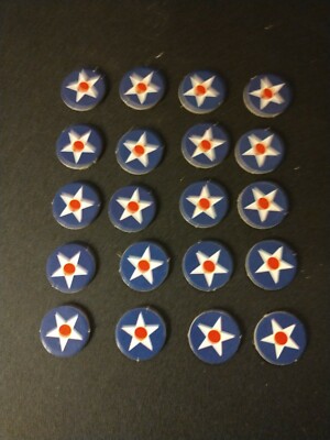 1984  Axis & Allies Board Game Pieces - 20 Control Markers United States