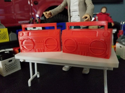 RC 1/10 Scale Red Boombox Radio Boom Box Stereo Rock Crawler Truck Accessories - Picture 6 of 8