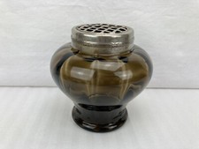 Blumensteckschale Glas mit Metall  schönes Stück real Vintage um 1900-1920 Vase