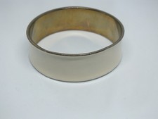 Beautiful Bangle Bracelet Gold Tone Off White Enamel 3/4" Wide x 2 1/4" Ac SMALL