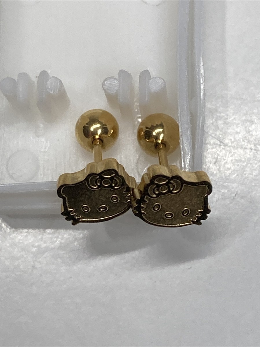 Sanrio Hello Kitty Tiny Stud Earrings Body Jewelry Gold
