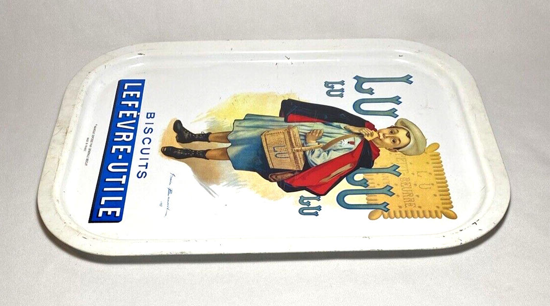 LUビスケット　Le Petit Ecolier トレイ フランスヴィンテージ Vintage Rectangular Tin LU BISCUIT TRAY-Le Petit Ecolier (16.5