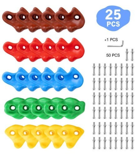 Buy TOPNEW 25PCS Rock Climbing Holds For Kids, Large Climbing Holds For Kids Large Rock Wall Grips For Play Sets Swingset Adult Climbing Rocks With 2 Inch Mounting Hardware For Indoor Outdoor Climbing Wall