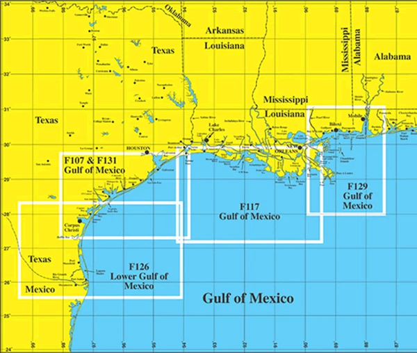 Hook-N-Line F126 Lower Texas Gulf of Mexico Offshore Fishing Map