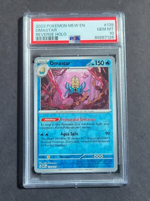 PSA 10 OMASTAR 139/165 - S&V 151 MEW EN REVERSE HOLO RARE ENGLISH