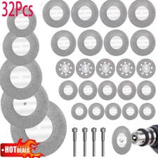 32xDiamond Cutting Discs Wheel Blades Drill Bit For Dremel Rotary Tools