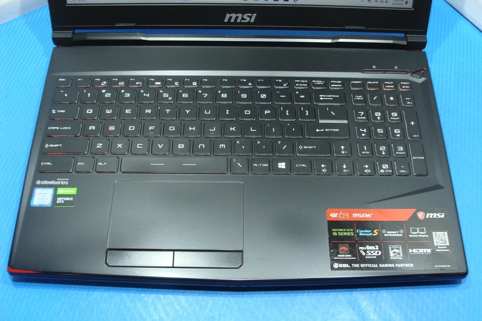 MSI GL63 9SDK 15.6'' FHD i7-9750H 2.6GHz 16GB 512GB/1TB GTRX 1660 Ti Battery 91% - Image 4 of 4
