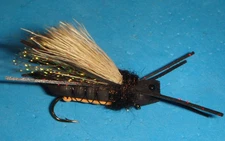 FLY FISHING FLIES - Black FOAM SPENT-WING CICADA size #8 (3 pcs.)