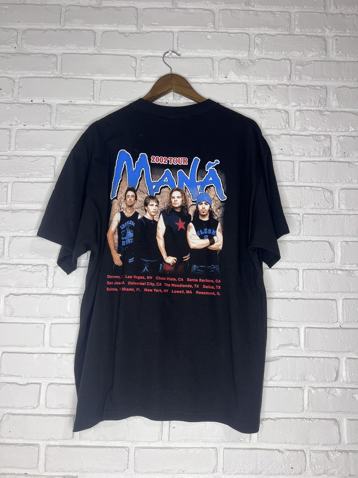 Vintage Mana Shirt : Vintage Mana Black T-shirt Top Tee 2002 Tour Band Spanish Rock En