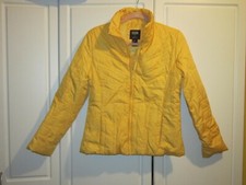 Women Juniors Helium Outerwear Yellow Lightweight Bubble Jacket Size Medium
