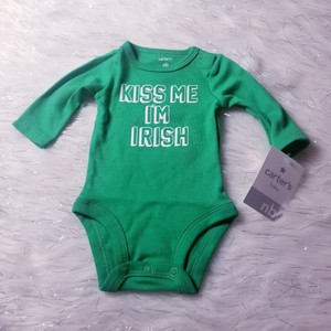 Carter S Baby Girl Nb Kiss Me I M Irish Green Top Shirt Snap Ebay