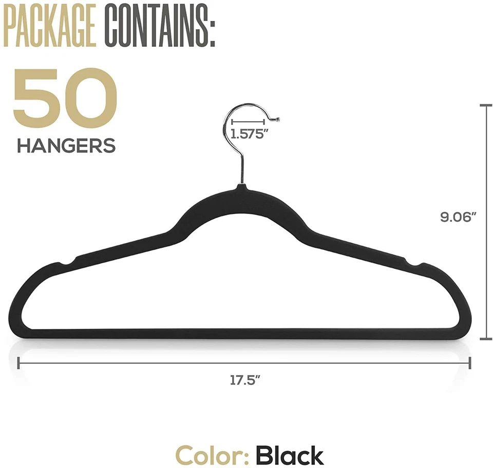 Perchas de terciopelo para ropa de alta resistencia antideslizantes (paquete de 30 y 50) Utopía Home Foto 3 de 4