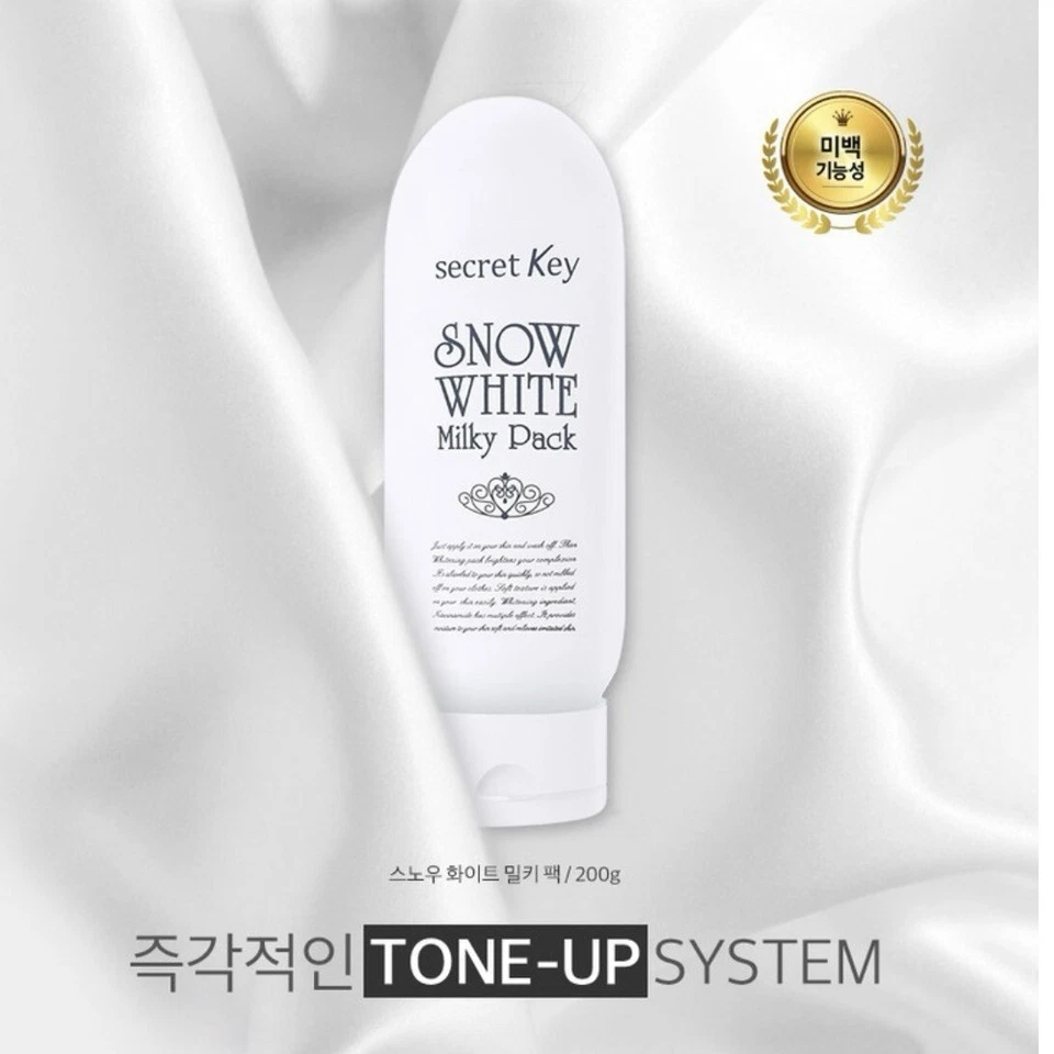 Secret Key Snow White Milky Pack 200ml Instant Wash Off Tone Up Pack Whitening - Image 2 of 4