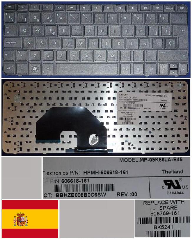 Clavier QWERTY Espagnol HP CQ10 Mini 110 MP-09K86LA-E45 606618-161 Rechange PC