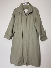 Vintage Women's Trench Coat 8p Clipper Mist All Weather Tan Swingy 90s Classic
