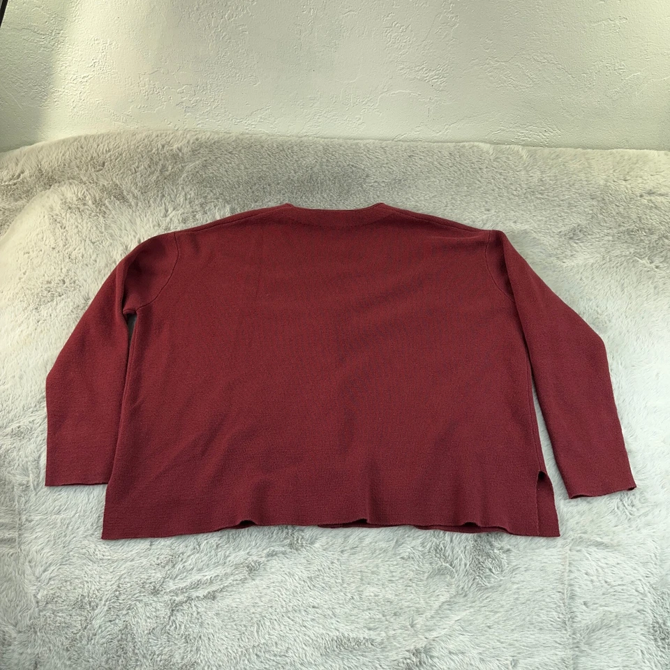 Cárdigan Suéter Michael Stars Mujer Pequeño Borgoña Cuadrado Relajado Academia Acogedor Foto 4 de 4