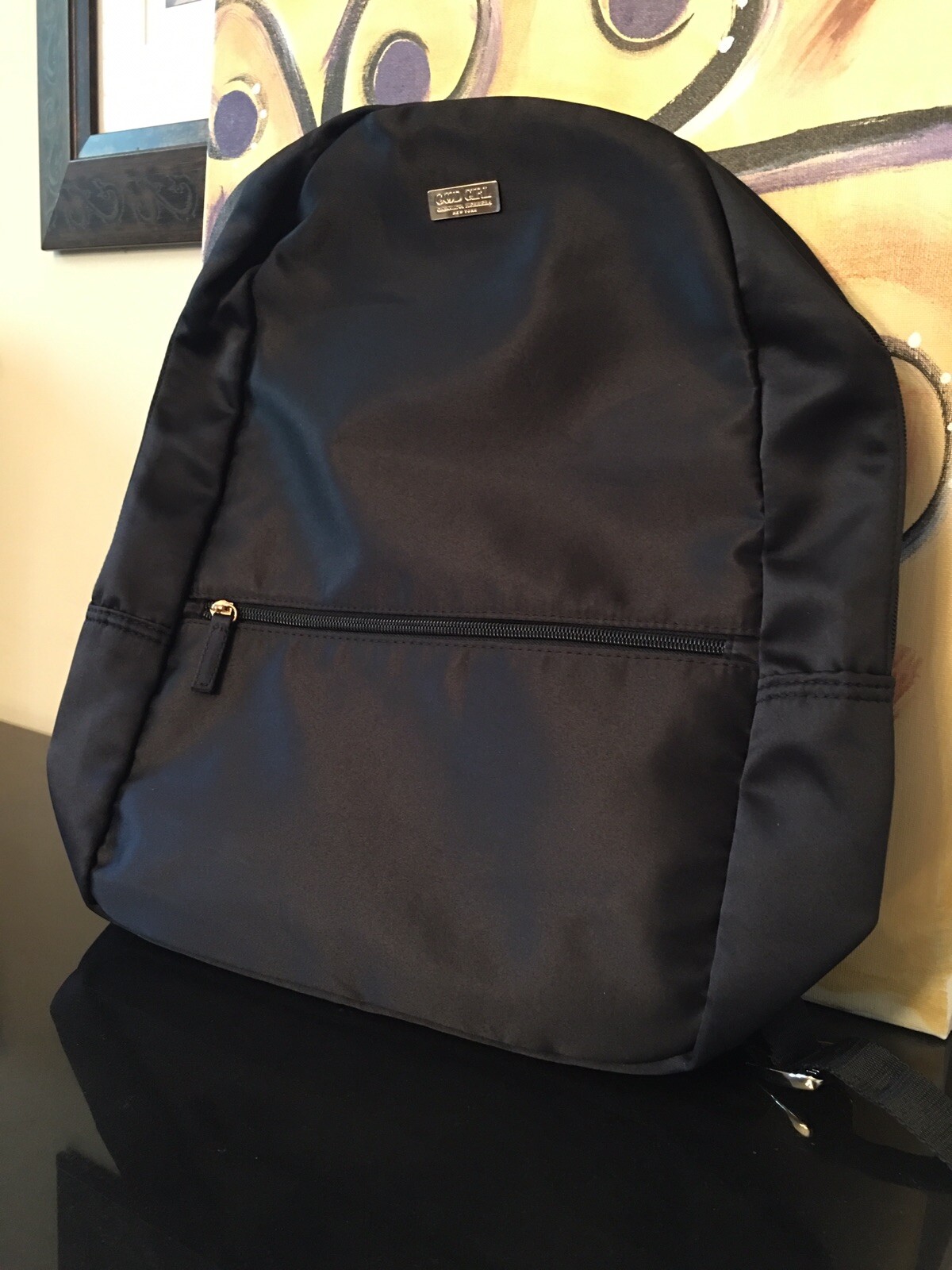 black satin backpack