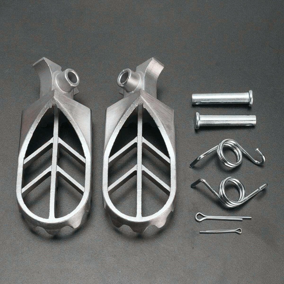 Motorcycle 1 Pair Front Foot Peg Footrest Stainless Steel Silver + 2pcs Bolt - Image 3 of 4