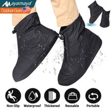 Anti-slip Zipper Reusable Rain Shoe Covers Waterproof Shoes Cover Protector US