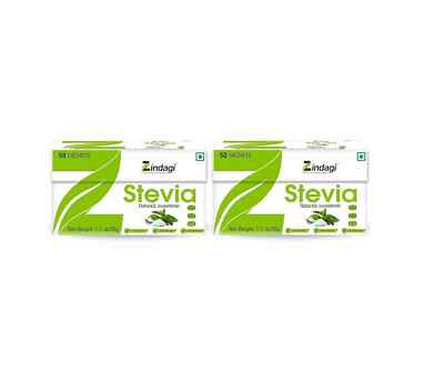 Zindagi Stevia Natural Sweetener 100 Sachets free shipping world wide